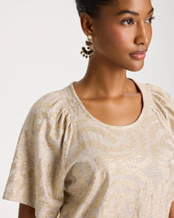 Chico's Sale - Cotton Foiled Shirred Tee