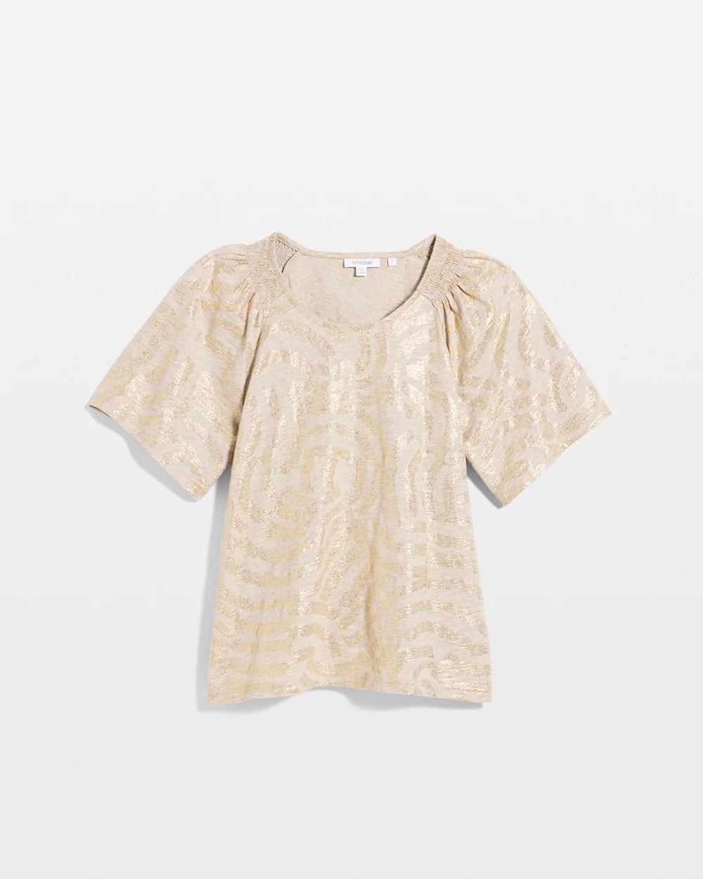 Chico's Sale - Cotton Foiled Shirred Tee
