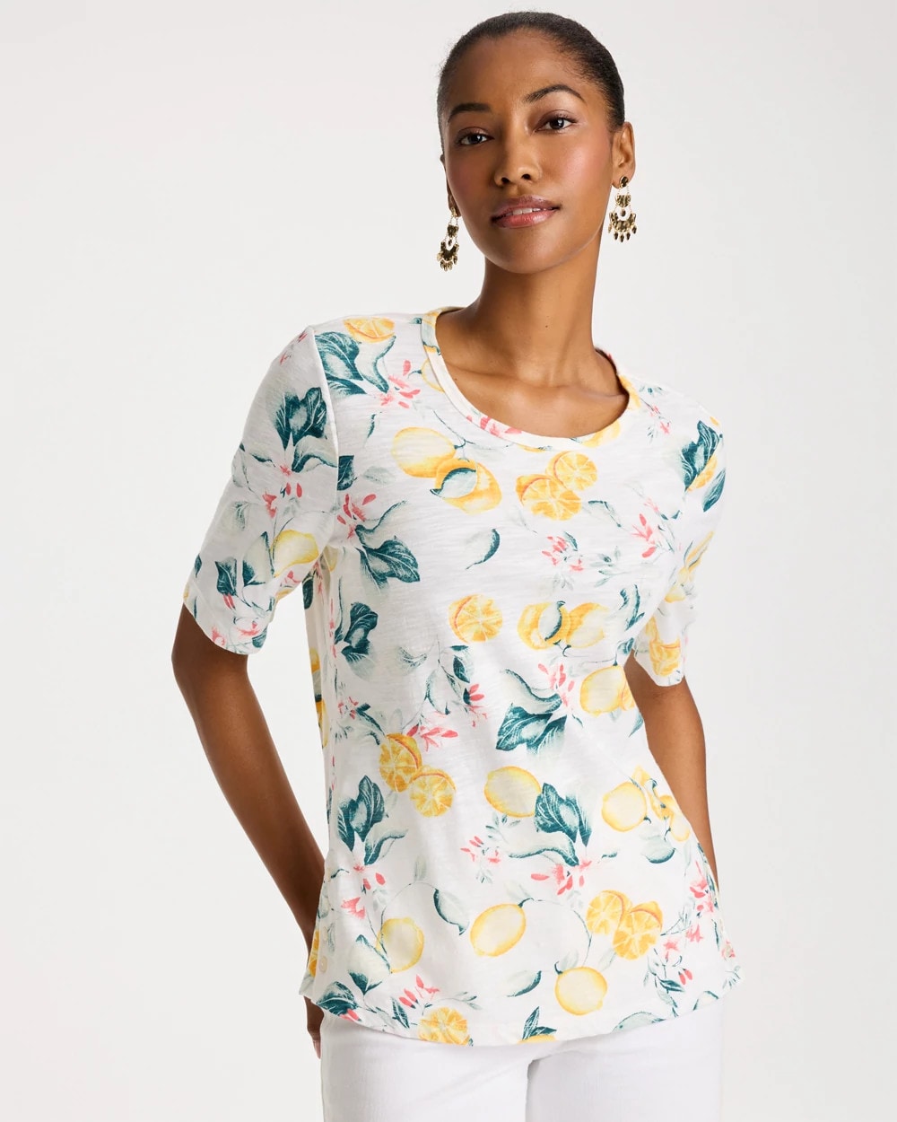 Chico's For Sale - Cotton Slub Printed Tee