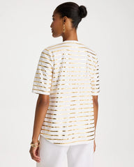Chico's Online - Striped Cotton Slub V-Neck Tee