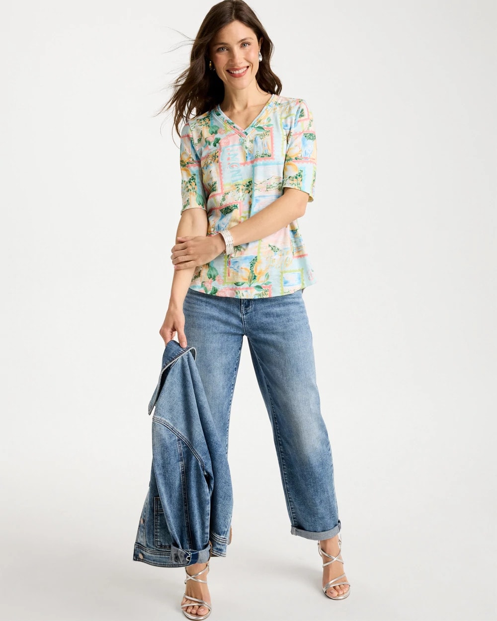 Chico's US - Limoni Dolci Cotton Slub V-Neck Tee
