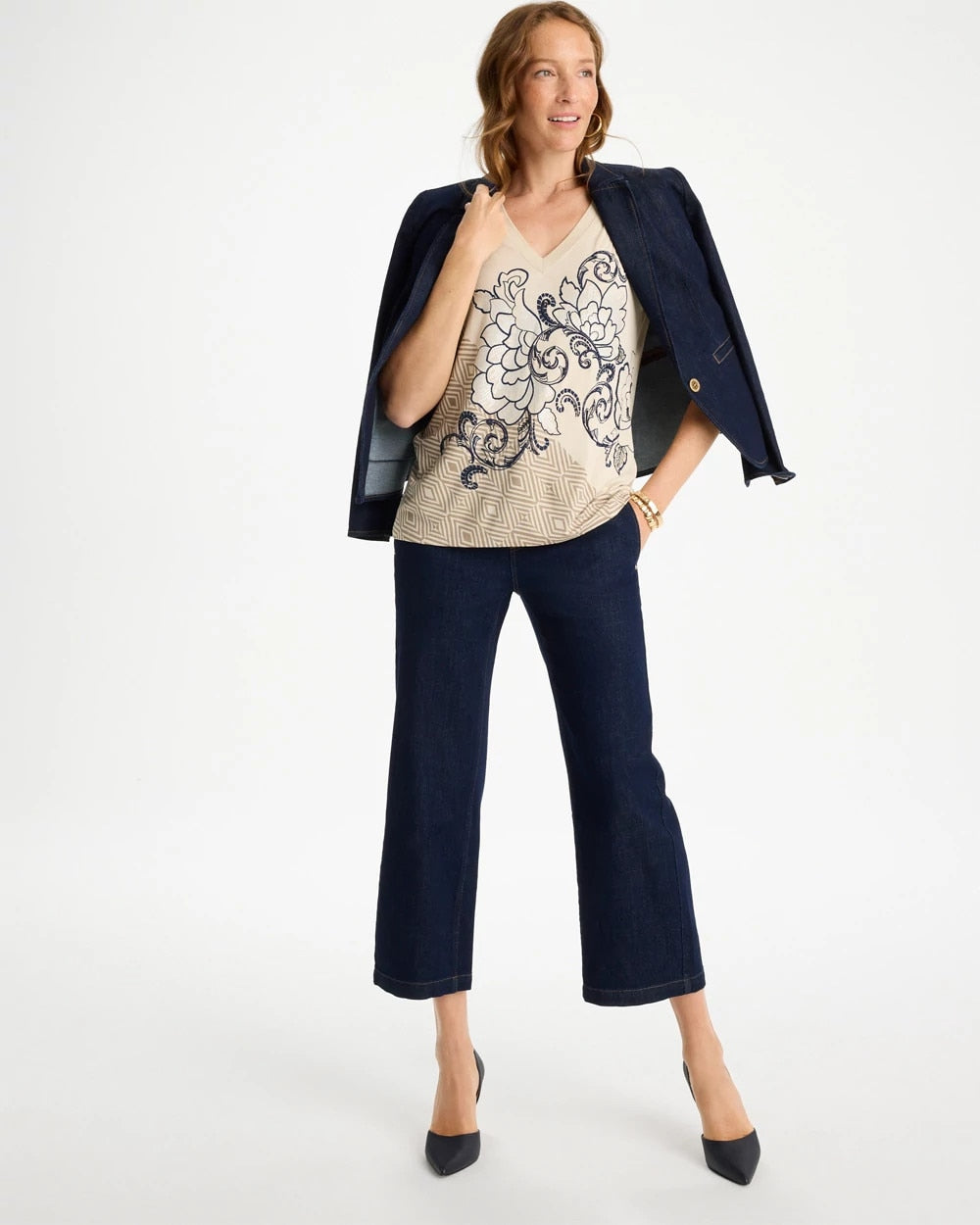 Chico's For Sale - Knit Sequin Elbow Tee