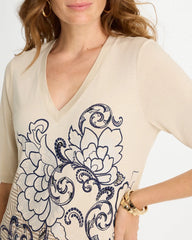 Chico's For Sale - Knit Sequin Elbow Tee