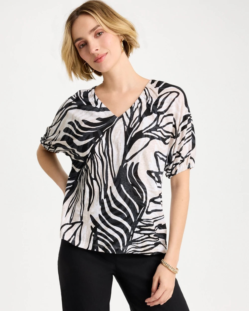 Chico's Online - Linen Ruched Palm Tee
