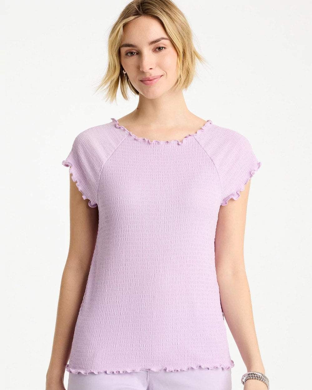 Chico's Sale - Textured Knit Lettuce Raglan Tee