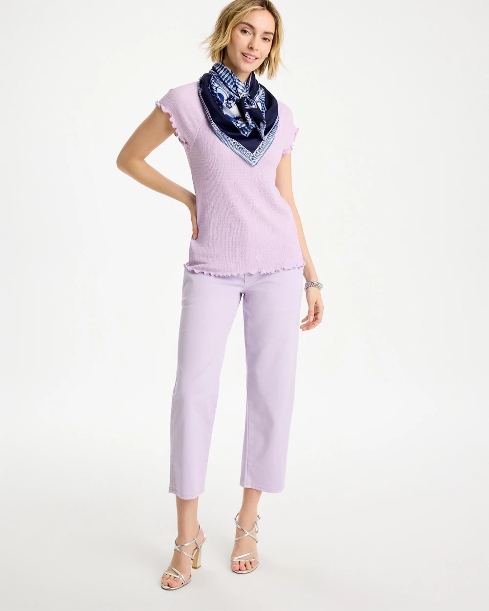 Chico's Sale - Textured Knit Lettuce Raglan Tee