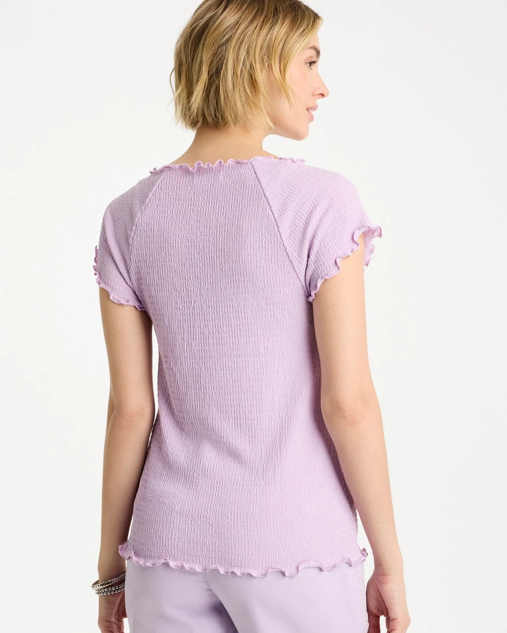 Chico's Sale - Textured Knit Lettuce Raglan Tee