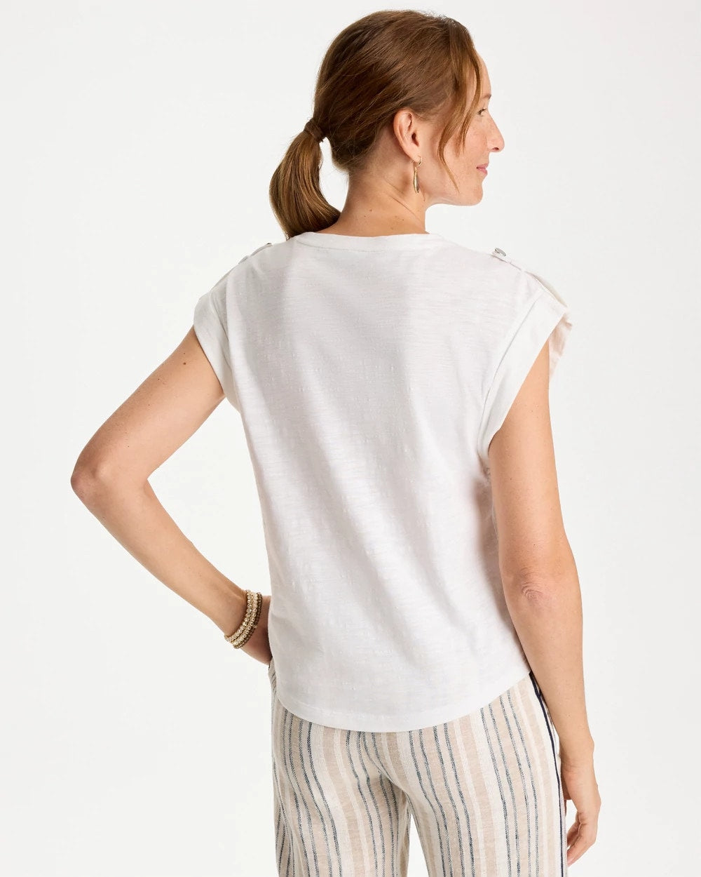 Chico's On Sale - Cotton Slub Epaulette Tee