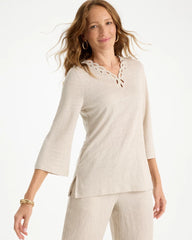 Chico's For Sale - Embroidered Linen Tee