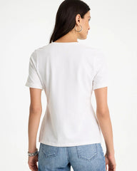 Chico's / Cotton Stretch Palm Sequin Tee