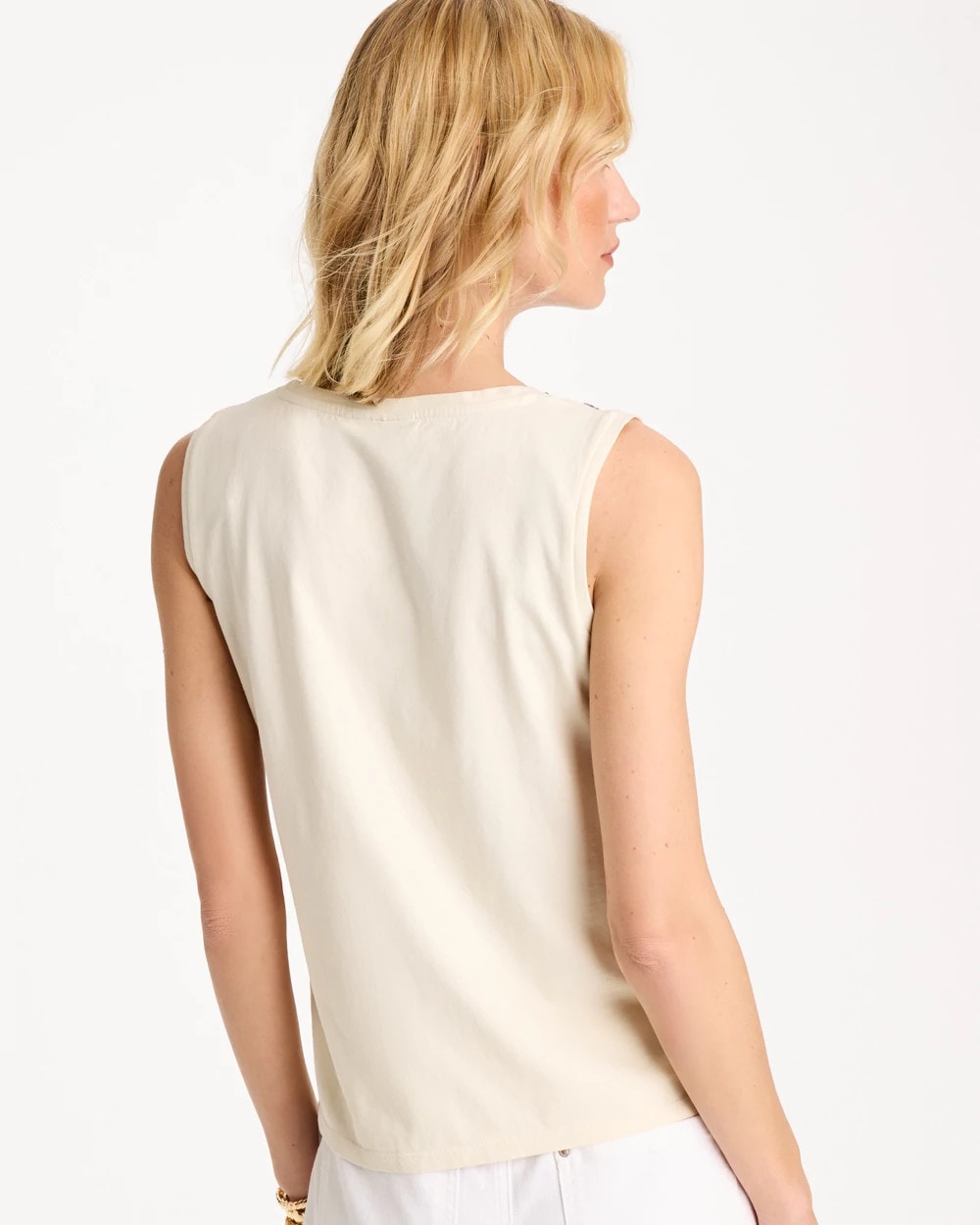 Chico's On Sale - Caviar Trim Floral Tank