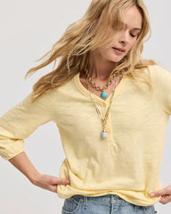 Chico's Outlet - Puff Sleeve Cotton Slub Henley Tee