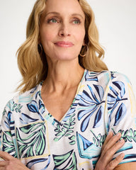 Chico's For Sale - Palm Cotton Slub V-Neck Tee