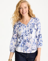 Chico's Online - Elle Puff Sleeve Cotton Slub Henley Tee