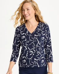 Chico's / Maya Cotton Stretch 3/4 Sleeve Tee