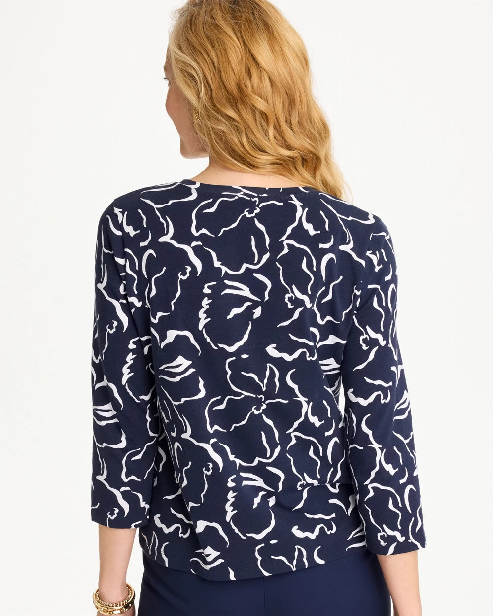 Chico's / Maya Cotton Stretch 3/4 Sleeve Tee