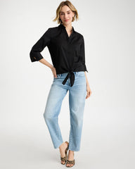 Chico's On Sale - Poplin Cotton Tie-Front Top