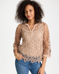 Chico's Online - Mixed-Media Medallion Lace Top