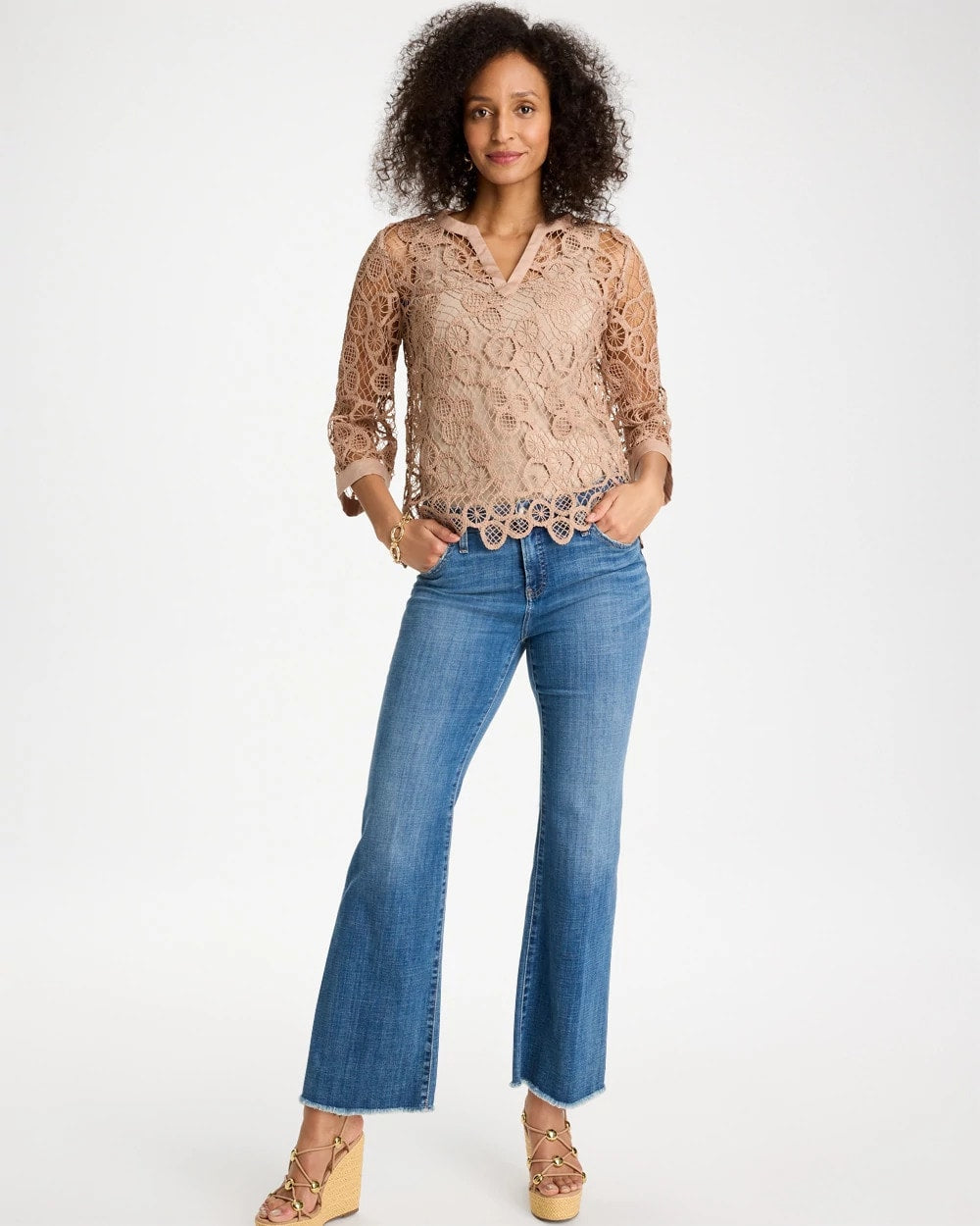 Chico's Online - Mixed-Media Medallion Lace Top