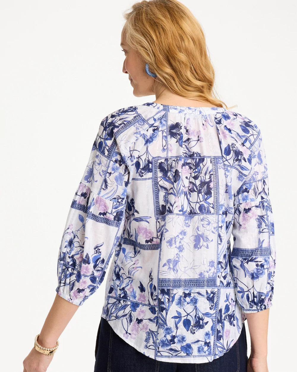 Chico's Outlet - Cotton Printed Billow Sleeve Blouse