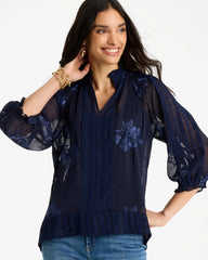 Chico's US - Embellished Splitneck Blouse