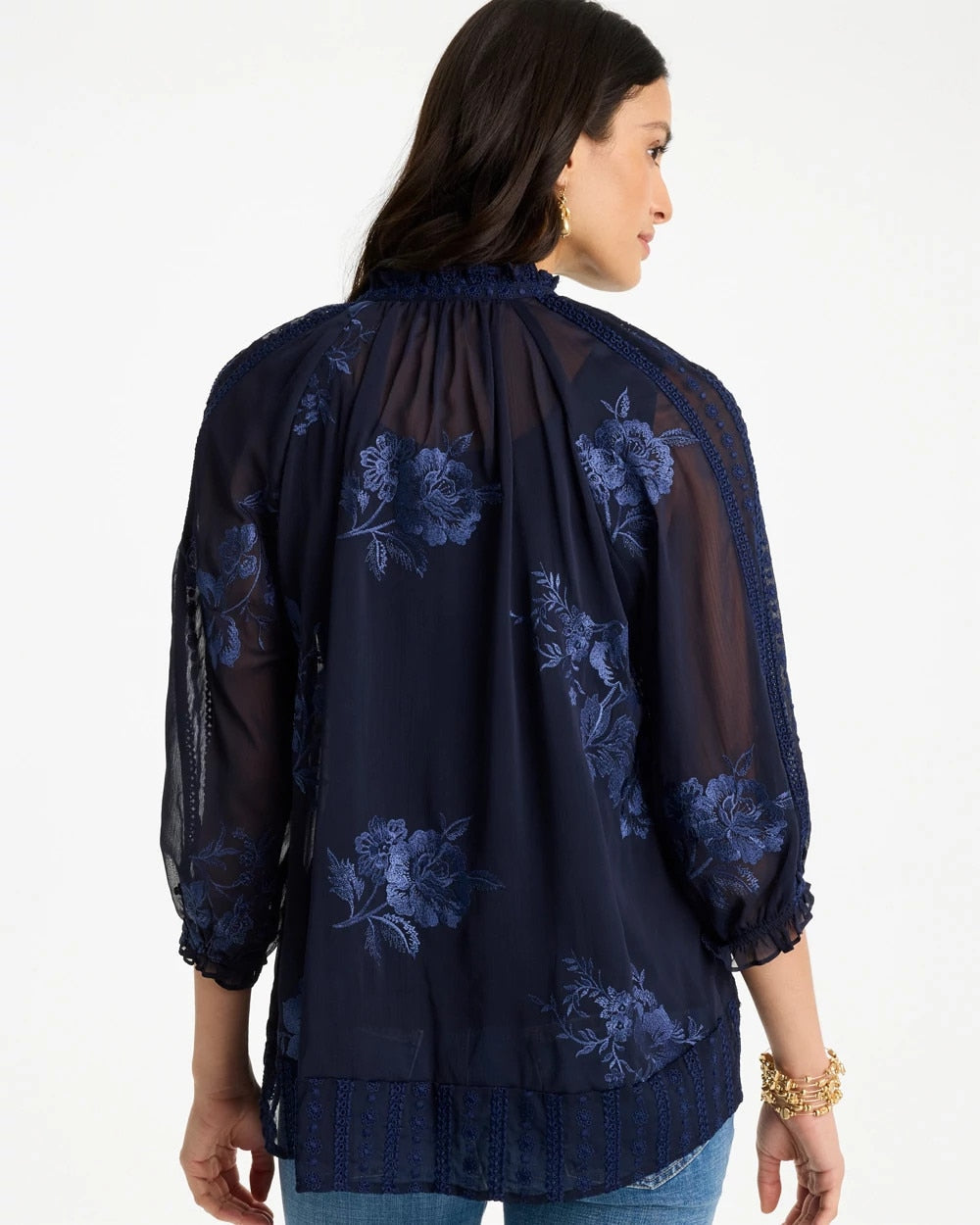 Chico's US - Embellished Splitneck Blouse
