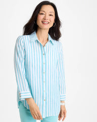Chico's US - No Iron™ Linen Striped Shirt