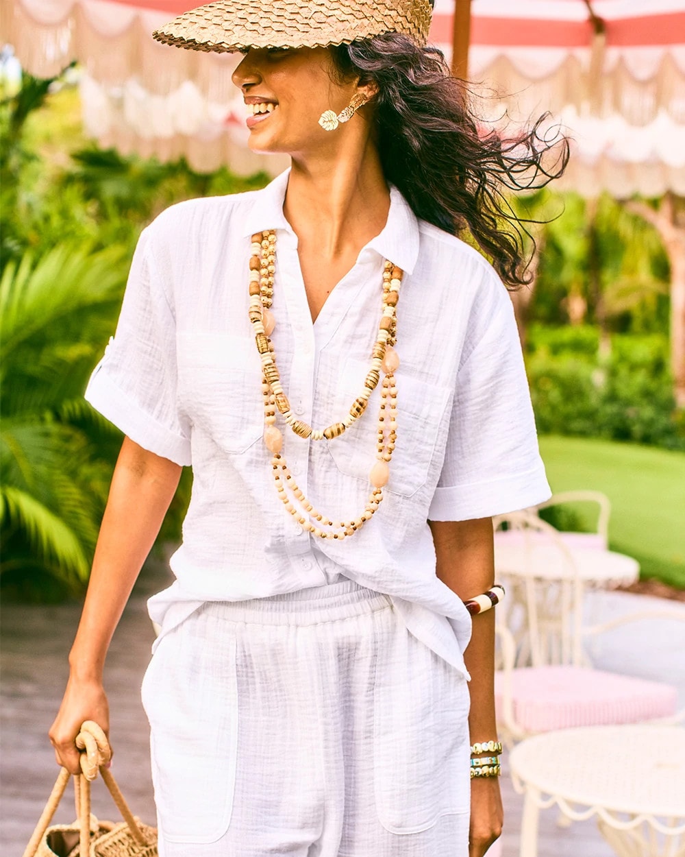 Chico's / Cotton Gauze Camp Shirt