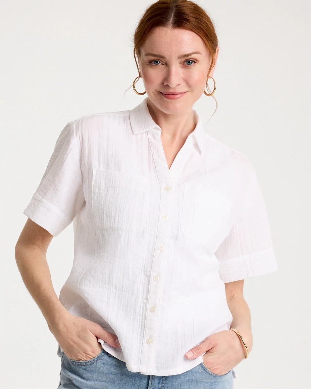 Chico's / Cotton Gauze Camp Shirt