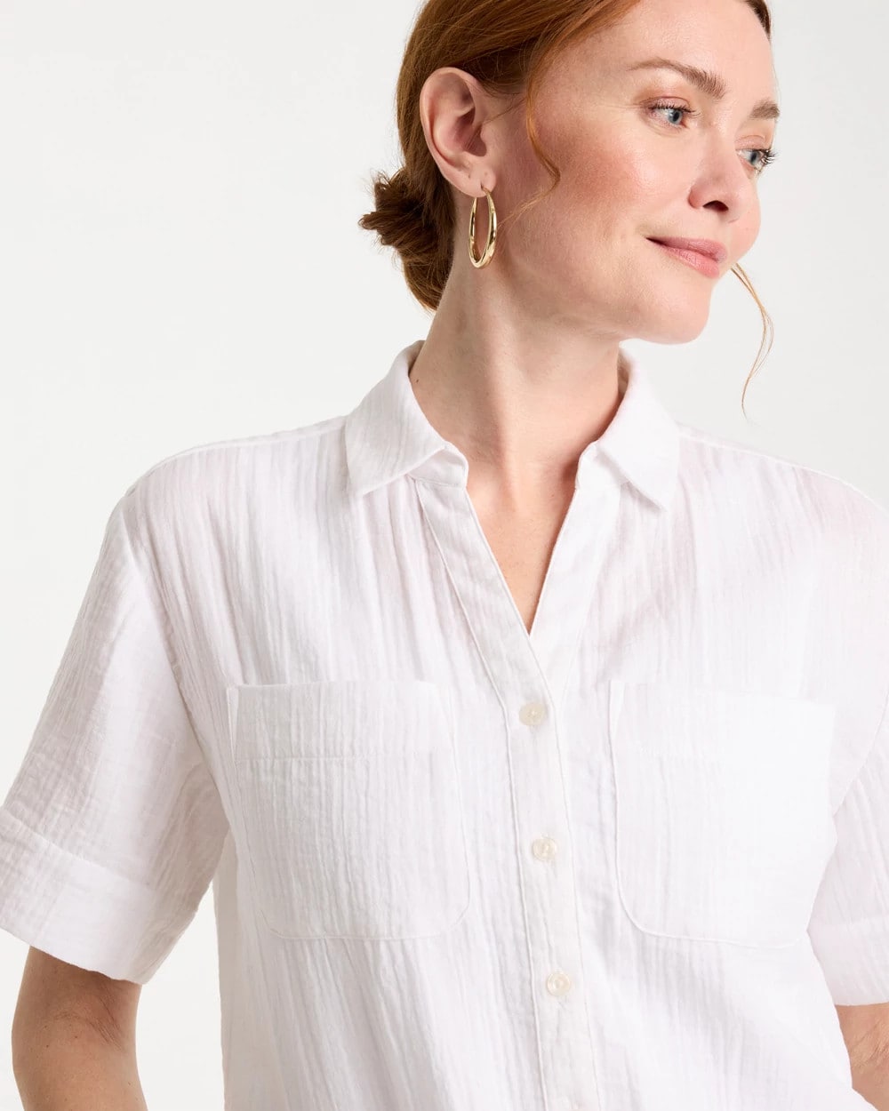 Chico's / Cotton Gauze Camp Shirt