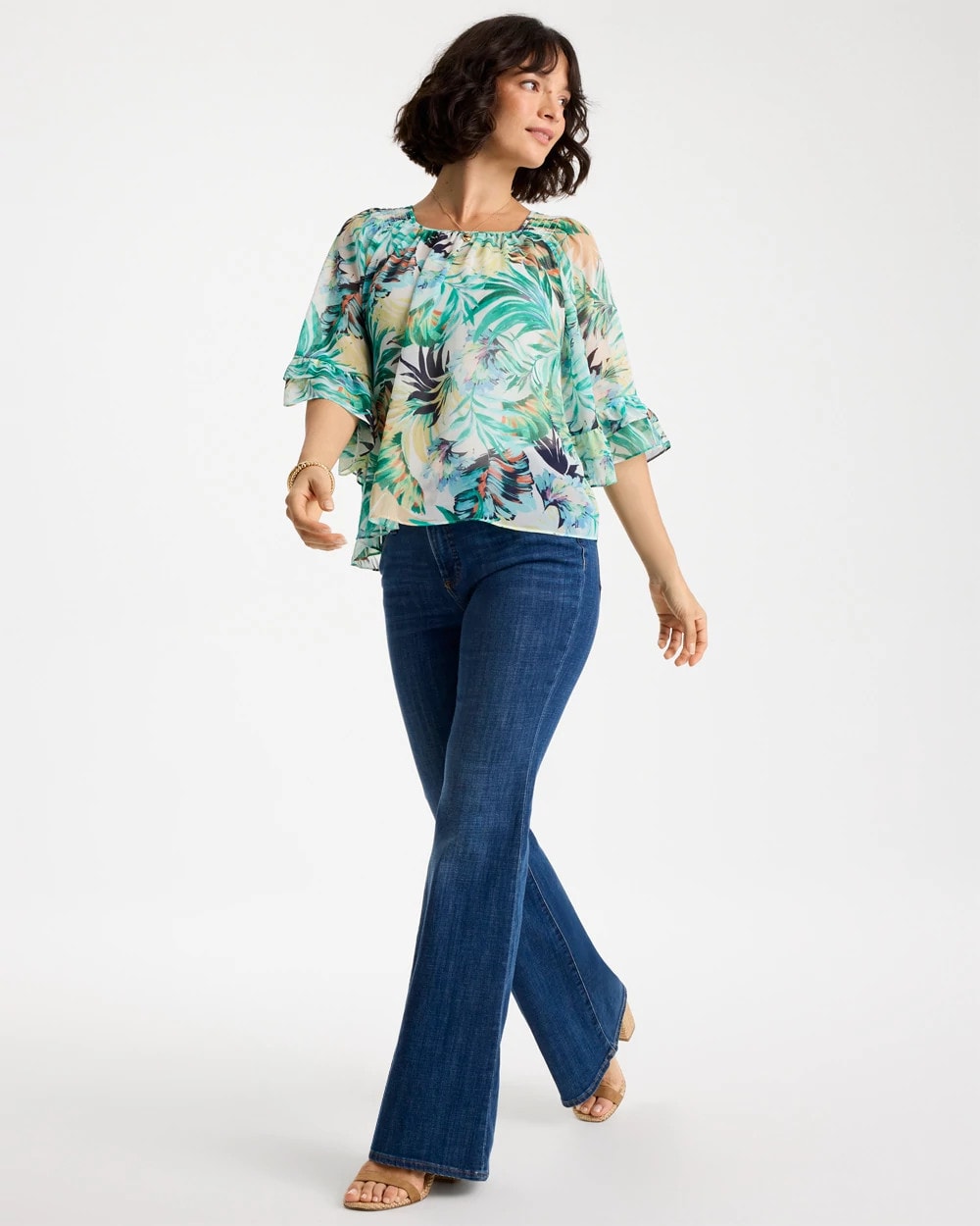 Chico's On Sale - Printed Georgette Swing Blouse