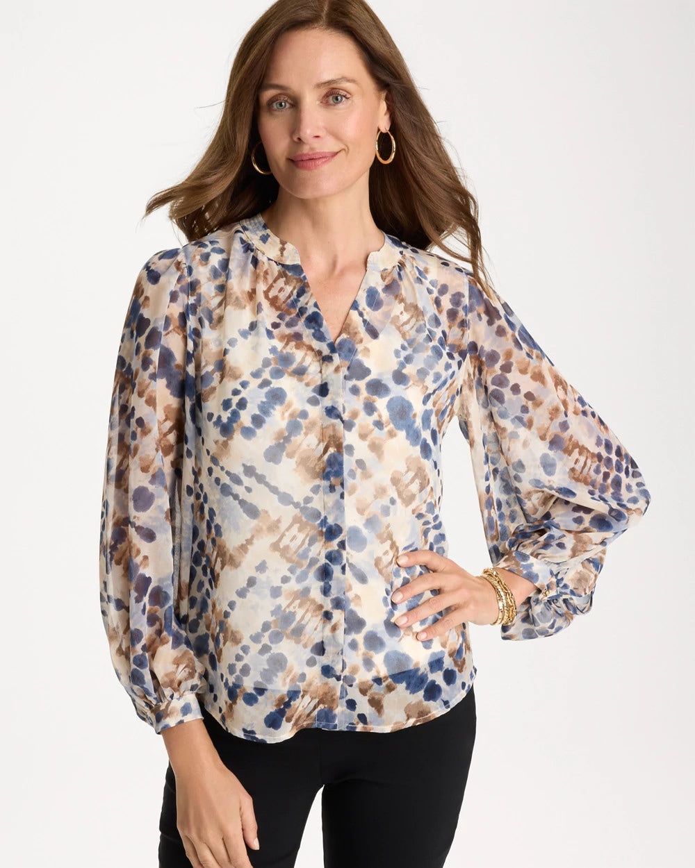 Chico's Outlet - Georgette Printed Blouse