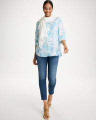 Chico's Tie-Dye No Iron Linen Shirt