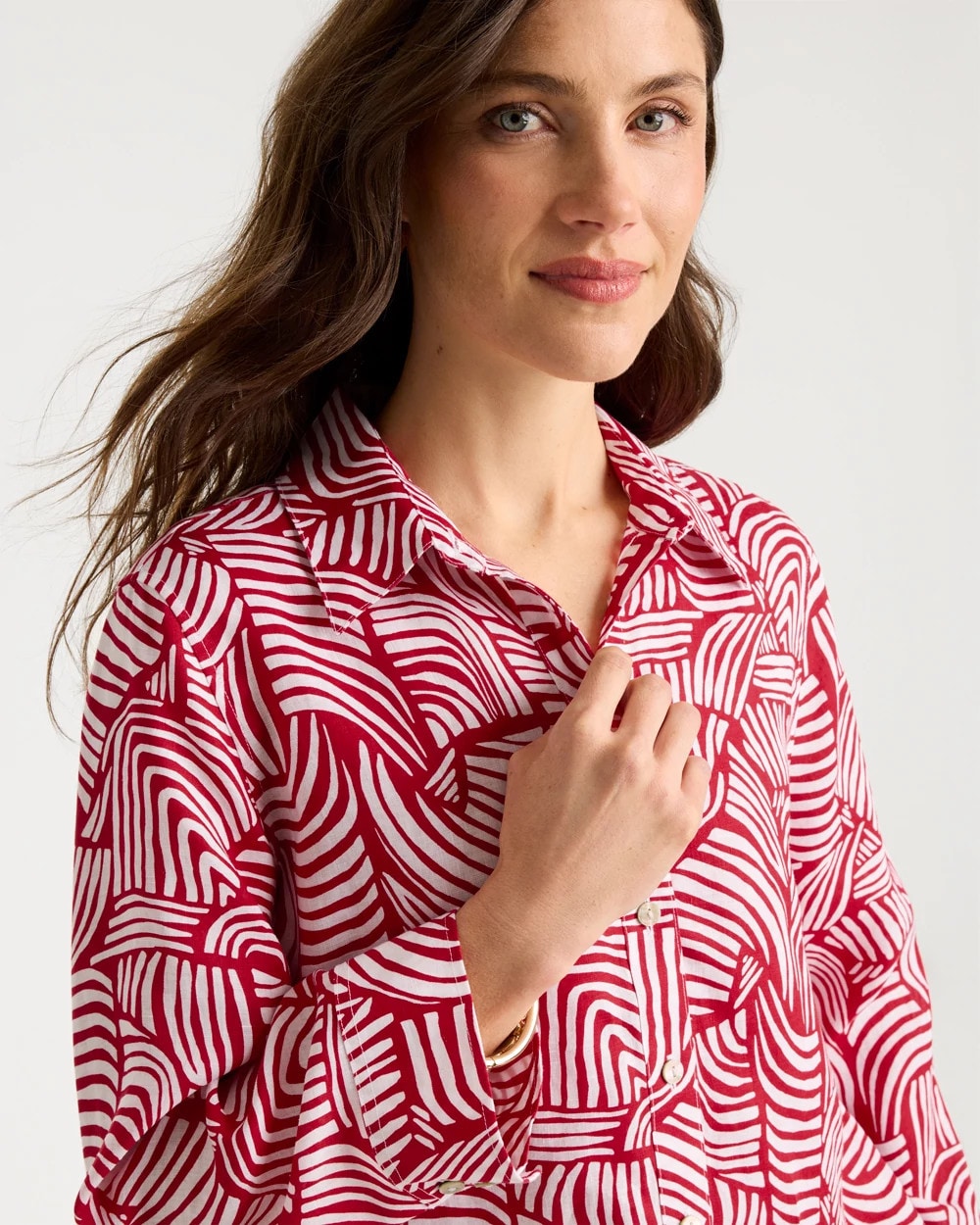 Chico's US - No Iron™ Linen Geo Print Shirt