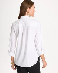 Chico's Placed Print No Iron Stretch Shirt