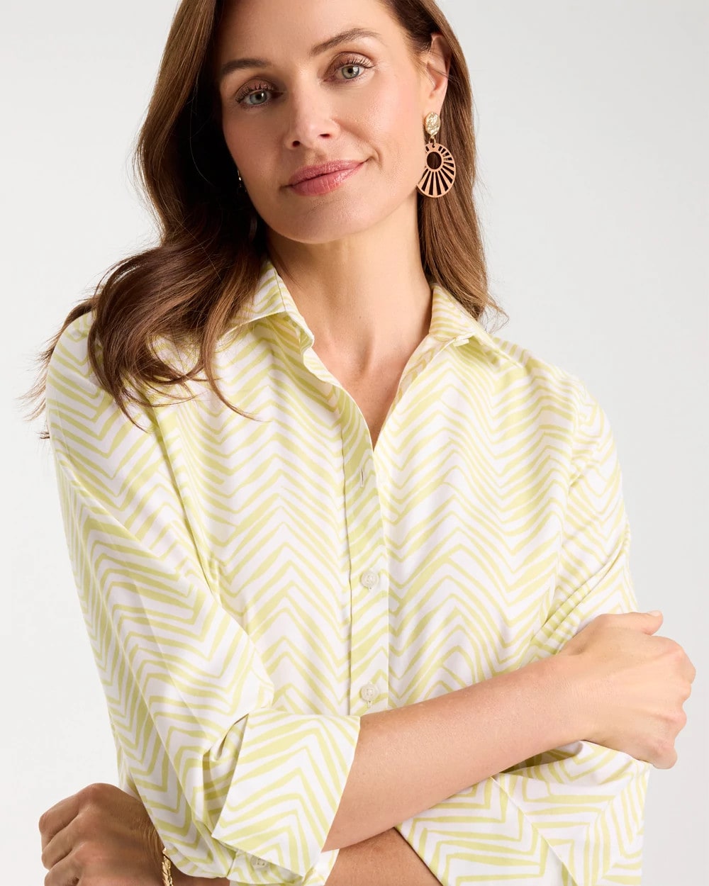 Chico's On Sale - Chevron No Iron Stretch Shirt