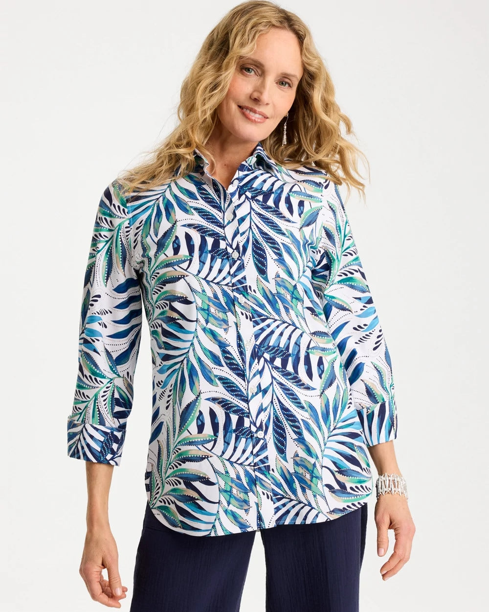 Chico's For Sale - Palm No Iron Stretch Shirt