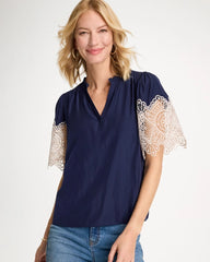 Chico's Outlet - Sea Island Crochet Lace Blouse