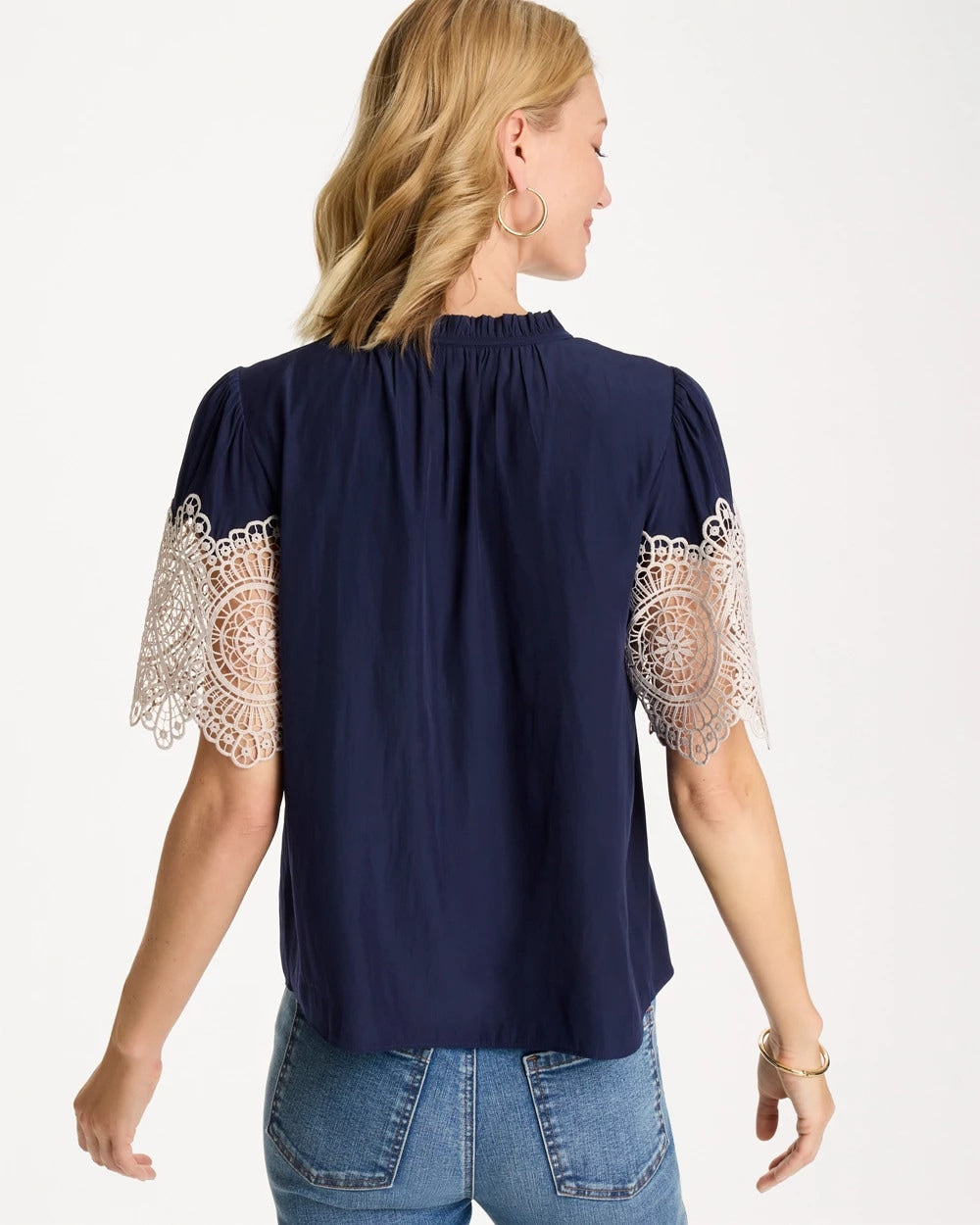 Chico's Outlet - Sea Island Crochet Lace Blouse