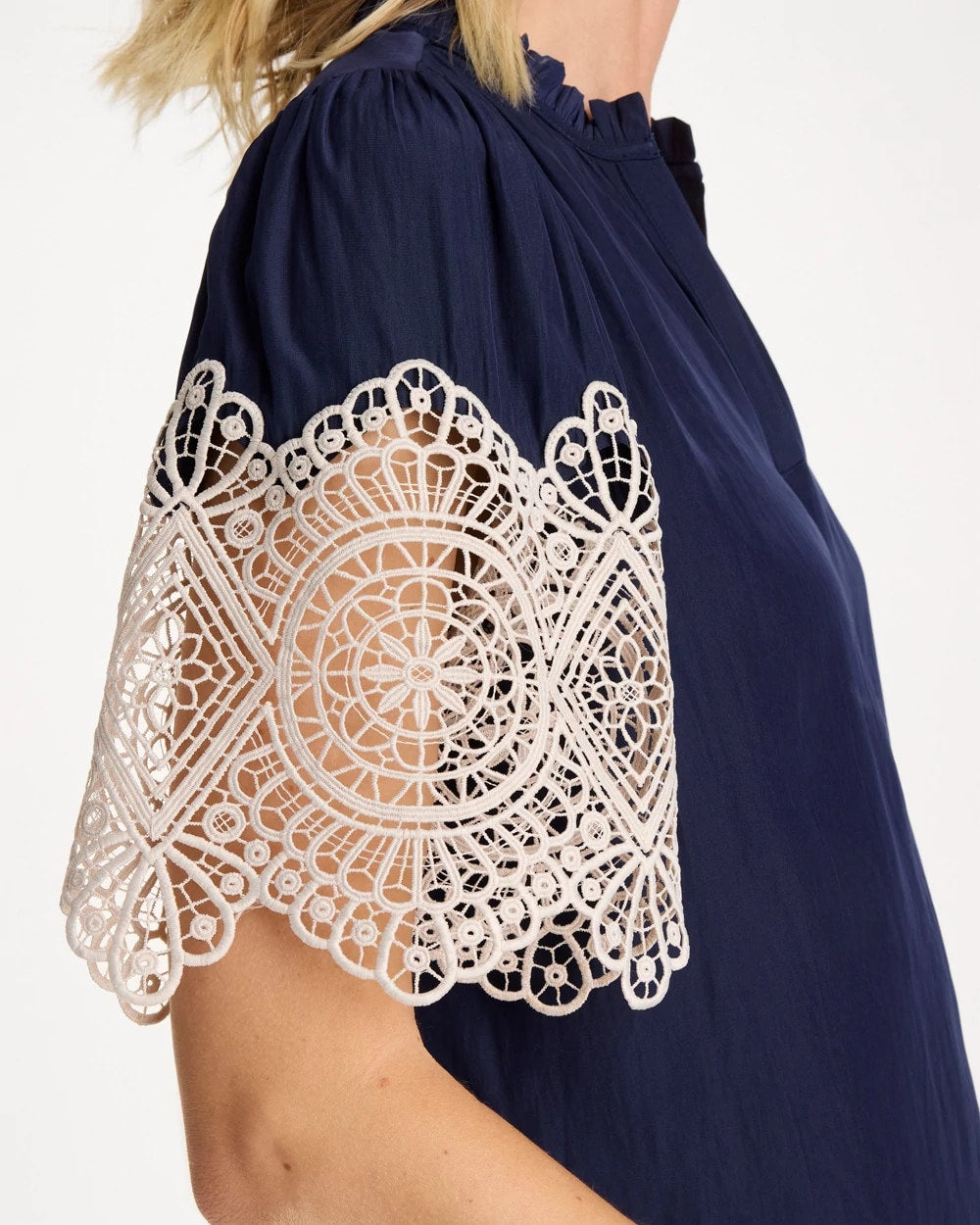 Chico's Outlet - Sea Island Crochet Lace Blouse