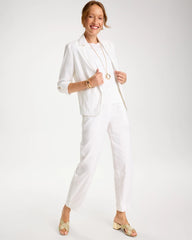 Chico's Discount - Soft-Stretch Linen Straight Tapered Ankle Pants