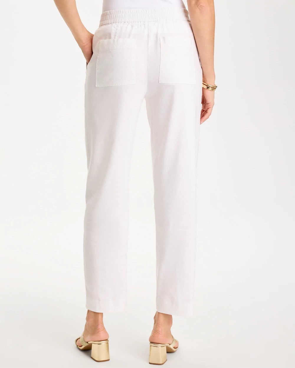 Chico's Discount - Soft-Stretch Linen Straight Tapered Ankle Pants