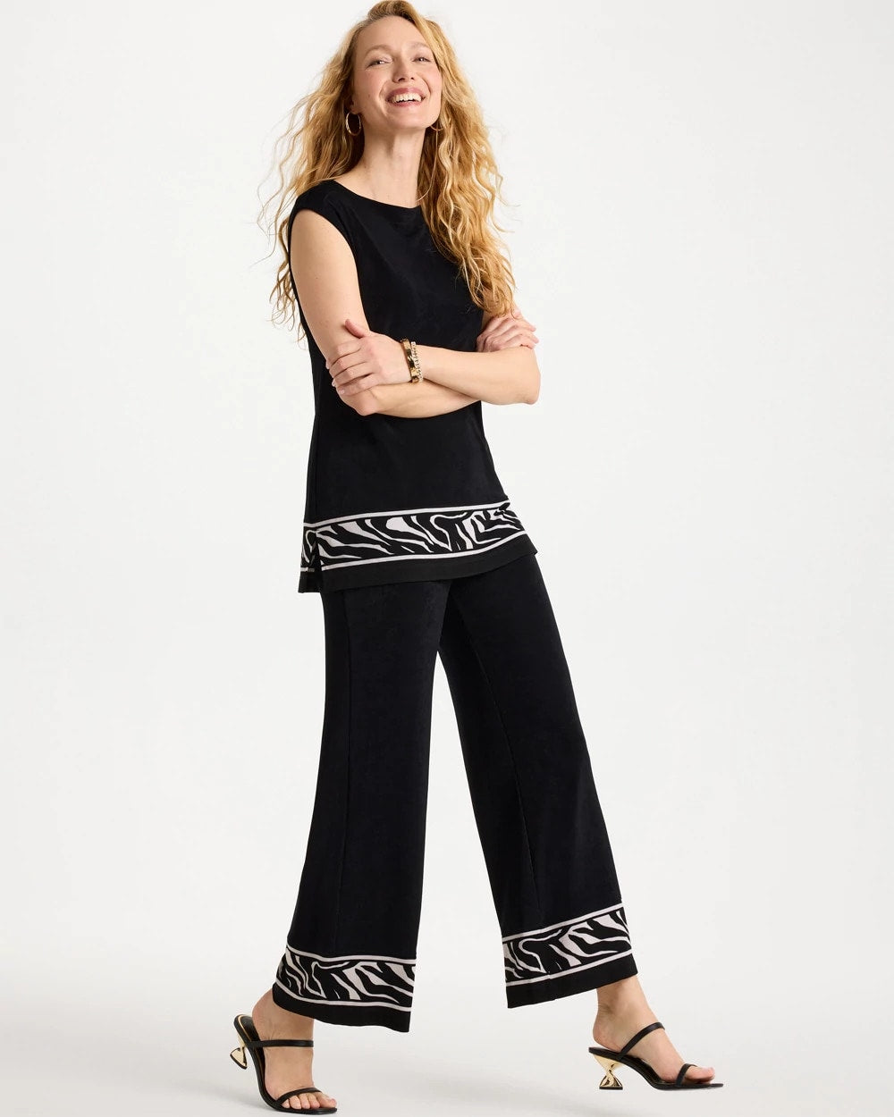 Chico's Outlet - Travelers™ Abstract Zebra Cropped Pants