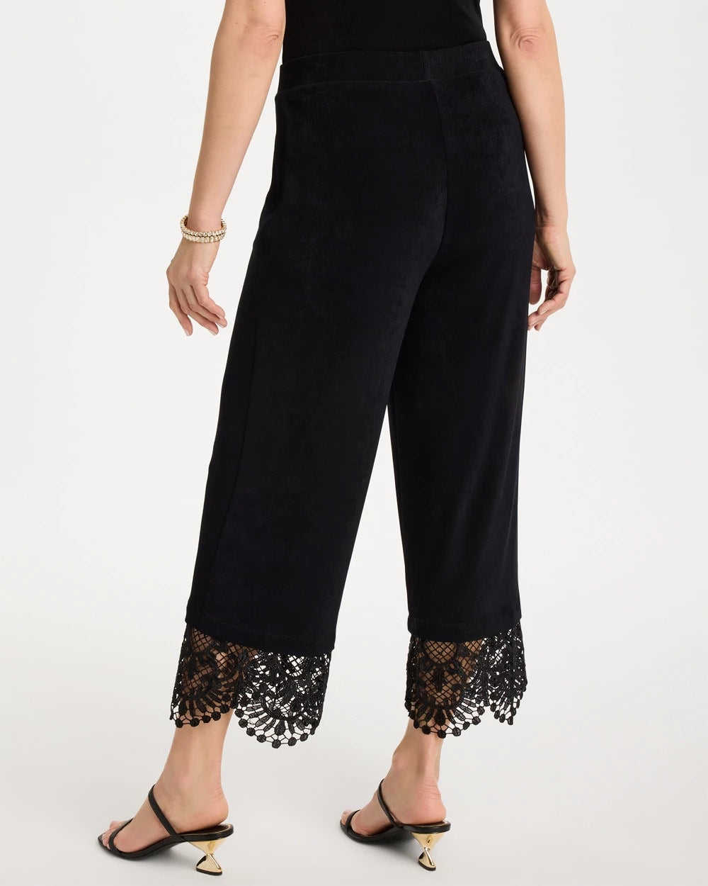 Chico's Discount - Travelers™ Lace Trim Cropped Pants