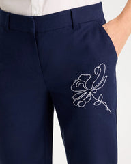 Chico's Outlet - Embroidered Linen Fly Front Pants