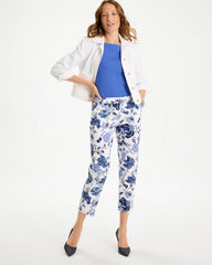Chico's On Sale - Printed Relaxed Boyfriend Chino Fray Crop Pants