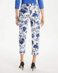 Chico's On Sale - Printed Relaxed Boyfriend Chino Fray Crop Pants