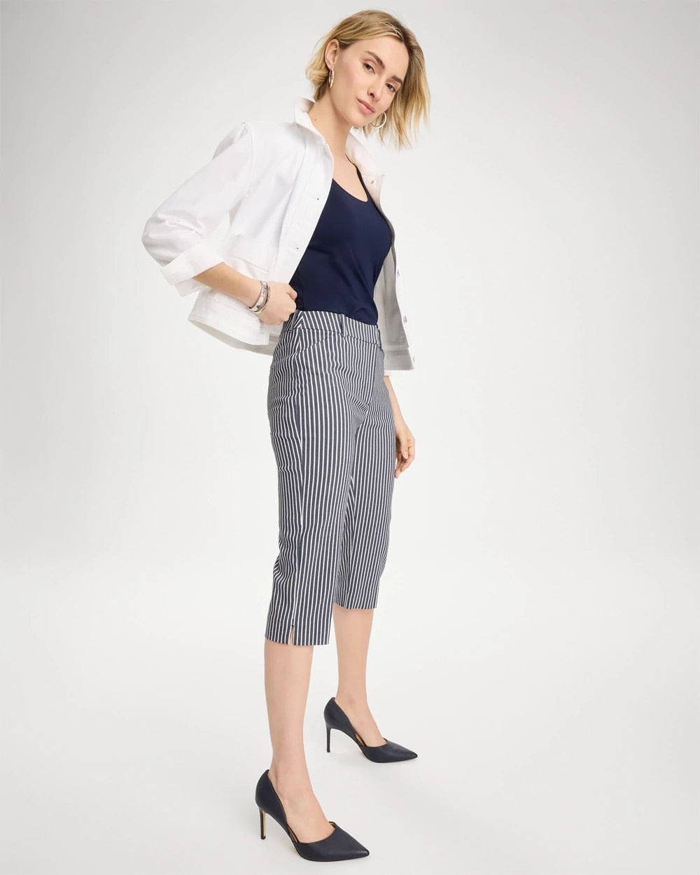 Chico's US - Emme Slim Striped Capri Pants