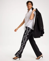 Chico's On Sale - Embroidered Pull-On Wide-Leg Linen Pants