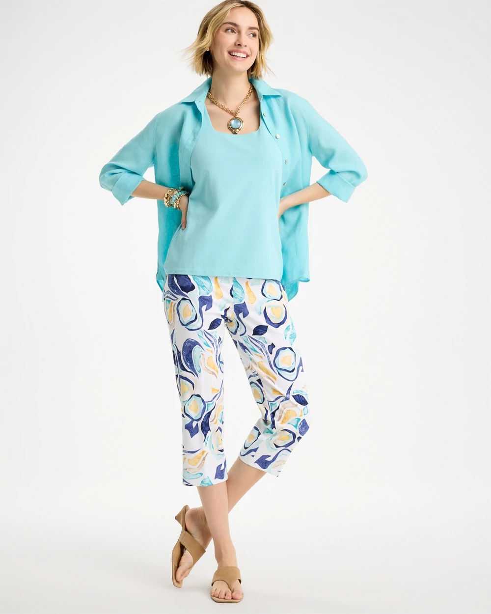 Chico's Online - Brigitte™ Slim Handpainted Pull-On Capri